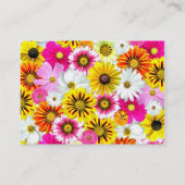  gele roze witte bloem visitekaartje (Achterkant)