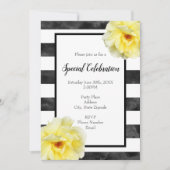 Gele roze, zwarte en witte Waterverf Stripes Kaart (Voorkant)