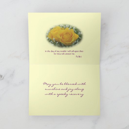 Gele Rozen 2007-b- aanpasbaar voor elke gelegenhei Kaart (Binnen)