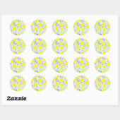 Gele rozen 2 ronde sticker (Vel)