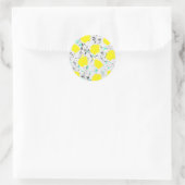 Gele rozen 2 ronde sticker (Tas)