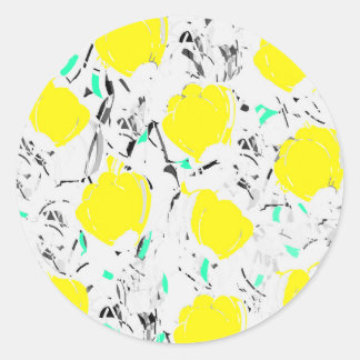 Gele rozen 2 ronde sticker