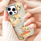 Gele Rozen Aangepaste Naam Bloemen Case-Mate iPhone Case