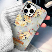 Gele Rozen Aangepaste Naam Bloemstuk Case-Mate iPhone Case