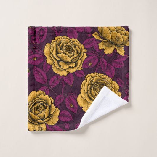 Gele rozen bad handdoek (Wasdoekje)