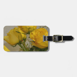 Gele rozen bagagelabel