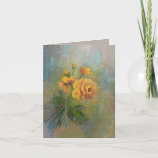 Gele rozen bedankkaart (Voorkant)