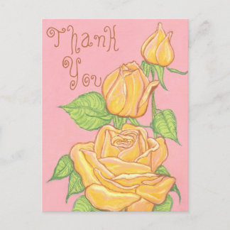 Gele Rozen Bedankt Ansichtkaart 2 Briefkaart