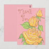 Gele Rozen Bedankt Ansichtkaart 2 Briefkaart (Voorkant / Achterkant)