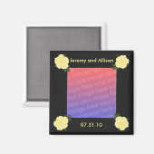 Gele rozen, Bewaar de datum bruiloft foto magneten (Voorkant / Achterkant)