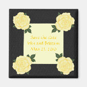 Gele rozen, Bewaar de datum bruiloft magneten (Voorkant)