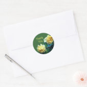 Gele rozen bloem Dank je Ronde Sticker (Envelop)