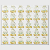 Gele Rozen Bloemen 80ste Verjaardagsfeestje Cadeaupapier (Vlak)