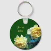 Gele rozen bloemen, gepersonaliseerd sleutelhanger (Voorkant)