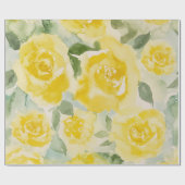 Gele Rozen Bloemen Inpakpapier (Vlak)