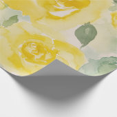Gele Rozen Bloemen Inpakpapier (Hoek)