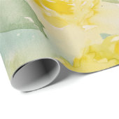 Gele Rozen Bloemen Inpakpapier (Rol Hoek)