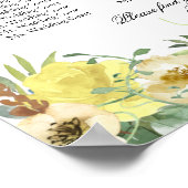 Gele Rozen Bloemen Zitkaart Poster (Hoek)