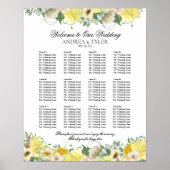 Gele Rozen Bloemen Zitkaart Poster (Voorkant)