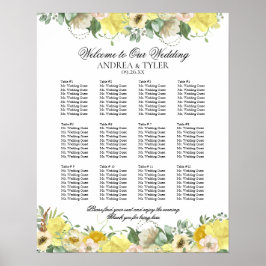 Gele Rozen Bloemen Zitkaart Poster