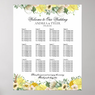 Gele Rozen Bloemen Zitkaart Poster