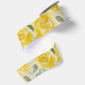 Gele Rozen Bloemensatijnen Lint (Achterkant)