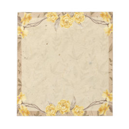 Gele Rozen Bloemstuk Vintage Notitieblok