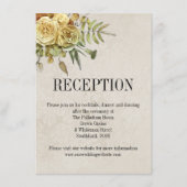 Gele Rozen Boho Chic Bruiloft Receptie Informatiekaartje (Voorkant)