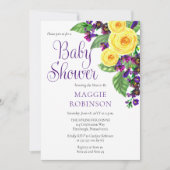 Gele rozen |Boho Floral Girl-Baby shower Kaart (Voorkant)