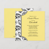 Gele  Rozen Bridal Shower Invitation Kaart (Voorkant / Achterkant)