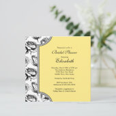 Gele  Rozen Bridal Shower Invitation Kaart (Staand voorkant)