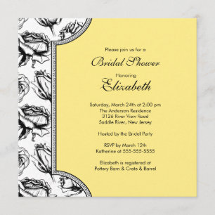 Gele  Rozen Bridal Shower Invitation Kaart