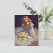 Gele rozen briefkaart (Staand voorkant)