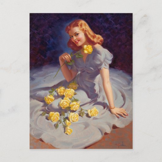 Gele rozen briefkaart (Voorkant)