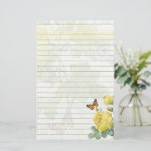 Gele rozen briefpapier (Staand voorkant)