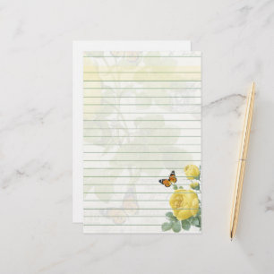 Gele rozen briefpapier
