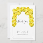 Gele rozen bruiloft Hartelijk dank Bedankkaart (Achterkant)