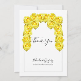 Gele rozen bruiloft Hartelijk dank Bedankkaart