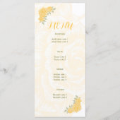  gele rozen bruiloft Menu kaart (Achterkant)