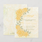  gele rozen bruiloft RSVP antwoordkaart (Voorkant / Achterkant)