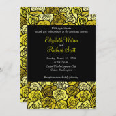 Gele rozen bruiloft uitnodiging (Voorkant / Achterkant)