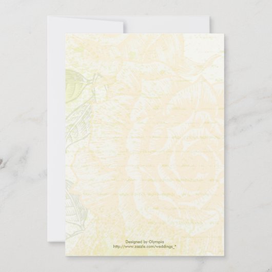 gele rozen bruiloft vrijgezellenfeest uitnodigen kaart (Achterkant)