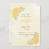  gele rozen bruiloft vrijgezellenfeest uitnodigen kaart (Voorkant / Achterkant)