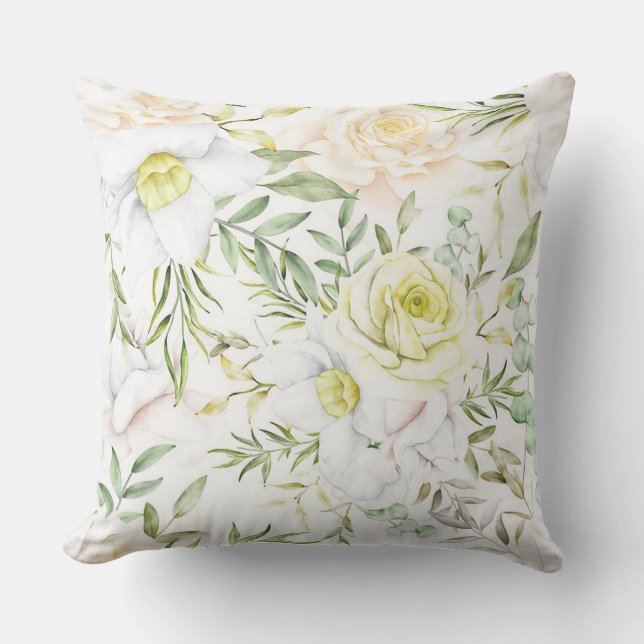 Gele Rozen Buiten Kussenhoes Buitenkussen (Voorkant)