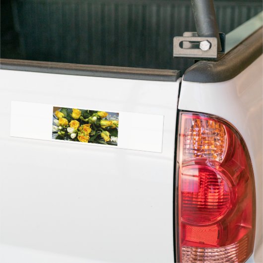 Gele rozen bumpersticker (Op Truck)
