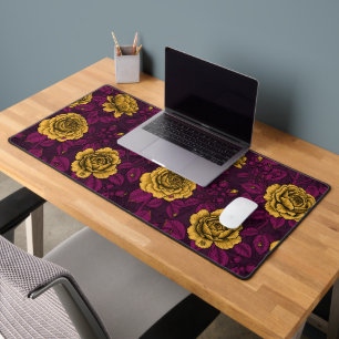 Gele rozen bureaumat