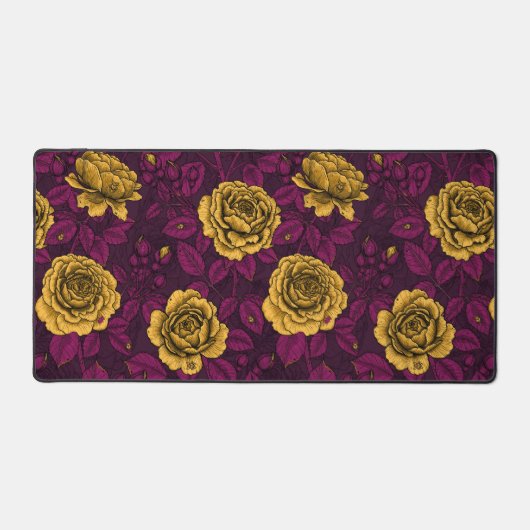 Gele rozen bureaumat (Voorkant)