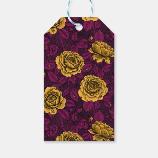 Gele rozen cadeaulabel (Voorkant)