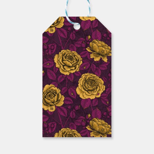 Gele rozen cadeaulabel (Achterkant)