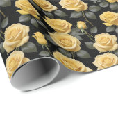 Gele Rozen Cadeaupapier (Rol Hoek)